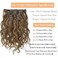 Lacer Natural Curly Clip in Human Hair Extensions Piano Dark Brown Highlight Blonde Hair Double Weft Natural Wavy Remy Human Hair for Women 18inch Double Weft Wave Clip Ins 120G 7Pcs #P4/27