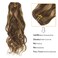 Lacer Natural Curly Clip in Human Hair Extensions Piano Dark Brown Highlight Blonde Hair Double Weft Natural Wavy Remy Human Hair for Women 18inch Double Weft Wave Clip Ins 120G 7Pcs #P4/27