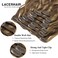 Lacer Natural Curly Clip in Human Hair Extensions Piano Dark Brown Highlight Blonde Hair Double Weft Natural Wavy Remy Human Hair for Women 18inch Double Weft Wave Clip Ins 120G 7Pcs #P4/27