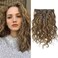 Lacer Natural Curly Clip in Human Hair Extensions Piano Dark Brown Highlight Blonde Hair Double Weft Natural Wavy Remy Human Hair for Women 18inch Double Weft Wave Clip Ins 120G 7Pcs #P4/27