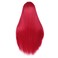 Straight Wigs with Bangs 26 Inches Long Straight Red Synthetic Silky Wig with Bangs Hair Wig for Women Heat Resistant Wigs