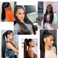 Magic Paste Ponytail Extensions Straight Human Hair Magic Paste Wrap Around Ponytail Natural Black 100% Real Remy Hair Extensions for Women 16 Inchs