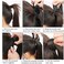 Magic Paste Ponytail Extensions Straight Human Hair Magic Paste Wrap Around Ponytail Natural Black 100% Real Remy Hair Extensions for Women 16 Inchs