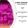 Colourful Short Bob Wigs with Bangs for Women Loose Wavy Wig Curly Wavy Shoulder Length Bob Synthetic Cosplay Wig for Girl Colorful Costume Wigs, Black-Rose mixed Purple