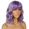 Short Bob Wigs with Bangs for Women Loose Wavy Wig Curly Wavy Shoulder Length Bob Synthetic Cosplay Wig for Girl Colorful Costume Wigs (Violet)