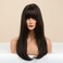 LANOVA Brown Wigs for Women Synthetic Hair Afro Brown Wig with Bangs Realistic Looking Chocolate Wig 20 inch LANOVA-128