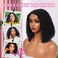larima 200% Density Short Curly Bob Wig Human Hair 4x4 HD Transparent Lace Closure Wigs 12A Virgin Hair Wear and Go Glueless Wigs Pre Plucked with Baby Hair for Black Women Curly Bob Wig 12 Inch