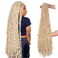 Leeven Blonde Soft Locs 36 Inch New Faux Locs Crochet Hair 7 Packs Pre-looped Extended Natural Wavy Goddess Locs Afro Roots Crochet Braids Synthetic Braiding Hair for Women (#613)