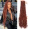 Leeven Ginger Soft Locs 36 Inch Copper Red New Faux Locs 7 Packs Long Goddess Locs Crochet Braids Hair Pre-looped Curly Wavy Synthetic Braiding Hair Extensions for Black Women (#350)