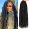 Leeven 24 Inch Pre-twisted Butterfly Locs Crochet Hair 6 Packs Natural Black Long Distressed Faux Locs Crochet Braids Hair With Curly Ends Pre-looped Messy Bohemian Butterfly Braids Hair