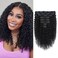 Kinky Curly Clip ins Human Hair 3C 4A Curly Clip in Hair Extensions Full Head for Black Women Brazilian Remy Human Hair 8Pcs with 20Clips Natural Black Color 18 Inch