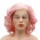 Hair Synthetic Lace Front Wig Wavy Short 10inch Pink Heavy Density Realistic Wig