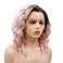Hair Synthetic Lace Front Wig Wavy Short 14inch Dark Root Pink Ombre Heavy Density Realistic Wig