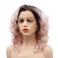 Hair Synthetic Lace Front Wig Wavy Short 14inch Dark Root Pink Ombre Heavy Density Realistic Wig
