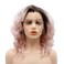 Hair Synthetic Lace Front Wig Wavy Short 14inch Dark Root Pink Ombre Heavy Density Realistic Wig