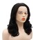 Hair Synthetic Lace Front Wig Wavy Shoulder Length 16inch Jet Black Heavy Density Heat Resistant Realistic Wig
