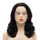 Hair Synthetic Lace Front Wig Wavy Shoulder Length 16inch Jet Black Heavy Density Heat Resistant Realistic Wig