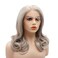 Hair Synthetic Lace Front Wig Wavy Shoulder Length 16inch Light Gray Heavy Density Heat Resistant Realistic Wig