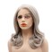 Hair Synthetic Lace Front Wig Wavy Shoulder Length 16inch Light Gray Heavy Density Heat Resistant Realistic Wig