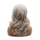 Hair Synthetic Lace Front Wig Wavy Shoulder Length 16inch Light Gray Heavy Density Heat Resistant Realistic Wig