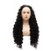 Hair Synthetic Lace Front Wig Curly Long 26inch Darkest Brown Heavy Density Realistic Wig