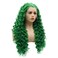 Hair Synthetic Lace Front Wig Curly Long 26inch Green Heavy Density Realistic Wig