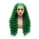 Hair Synthetic Lace Front Wig Curly Long 26inch Green Heavy Density Realistic Wig