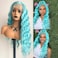 Light Blue Lace Front Wigs Loose Curly Wave Hair Wig Pre Plucked Glueless Blue Wig Long Wavy Synthetic Lace Front Wigs For Women