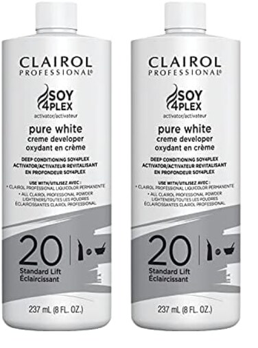 Clairol Professional Clairoxide Pure White 20 Volume Creme Developer, 8 Fl Oz (Pack of 2)