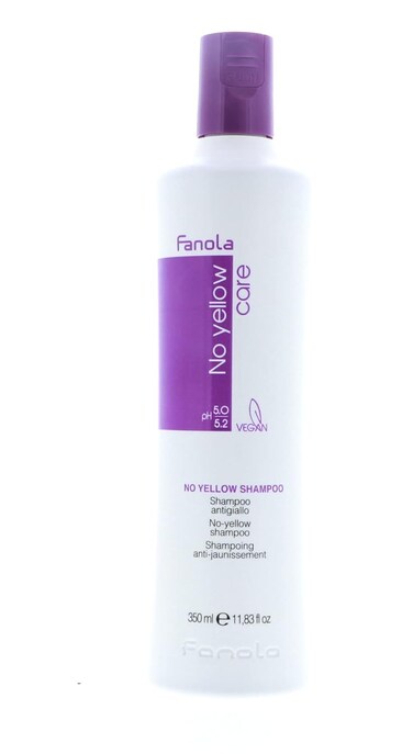 Fanola No Yellow Shampoo With Purple Violet Pigments To Eliminate Unwanted Yellow Tones &amp; Brassiness In Platinum, Light Blonde, Gray, Bleached, or Highlighted Hair 11.83oz