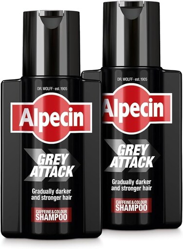 Alpecin Gray Attack Caffeine &amp; Color Shampoo, 6.76 Fl Oz (Pack of 2)