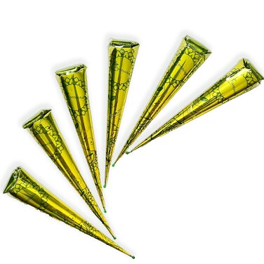 100% Natural and Pure Henna Cone or tube, Ready to use paste for Reddish Brown Hair Color, Long-lasting, No additives, Chemical free, Henna Hair Dye, Spot hair coloring (Pack of 6)