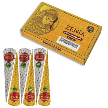 Zenia Premium Henna Cones (35g Each) - 100% Natural Ready to Use Henna Paste Hair Color Hair Dye Cones Reddish Brown Color (6 Pack)