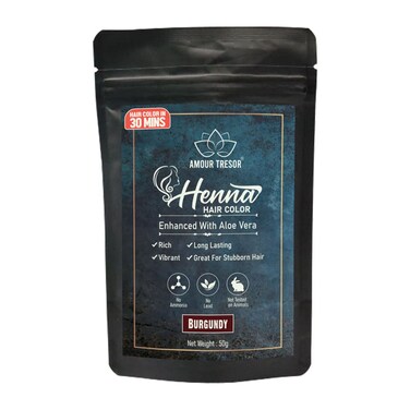 30 Minute Henna Hair Color Infused with Goodness of Herbs. Ammonia Free Hair Dye (Pack of 1, Burgundy)
