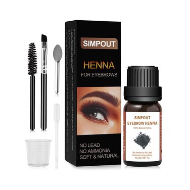 Purely Natural Henna Hair, 6 grams, Professional Henna Hair Spot Color, DIY Hair Kit at Home and Salon, Easy to Use (E03 Black)