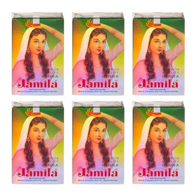 Jamila Henna Powder Hair Color/Hair Dye Triple Sifted Quality, 100g (Pack of 6)