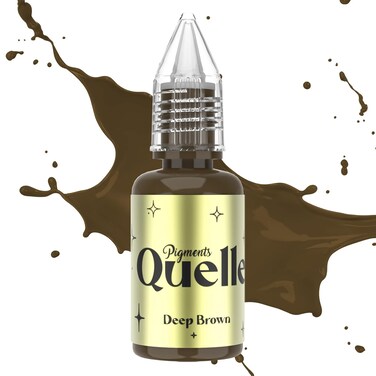 QUELLE Microblading Ink Permanent Makeup Pigment 0.5oz/15ml Eyebrow Ink Microblading Pigment for Eyebrow Eyeliner (Deep Brown)