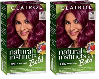 Clairol Natural Instincts Bold Permanent Hair Dye, F66 Dragon Fuchsia Hair Color, Pack of 2