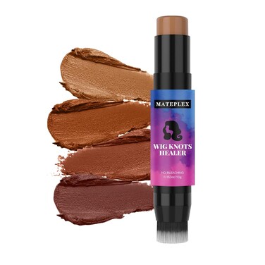 Wig Knot Concealer for Lace Wigs, Tint Dyeing Stick,Wig Knots Healer with Brush Portable Double-head, Color Stick No Bleaching for Frontal Part, Hairline Lace wigs, Medium Brown-03