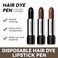 Disposable Hair Dye Pen, Black/Dark Brown/Coffee Hair Color Stick, Long Lasting Fast Staining Washable High Saturation Cover Hair DIY Hairstyle Hair Color Stick (01# Black)