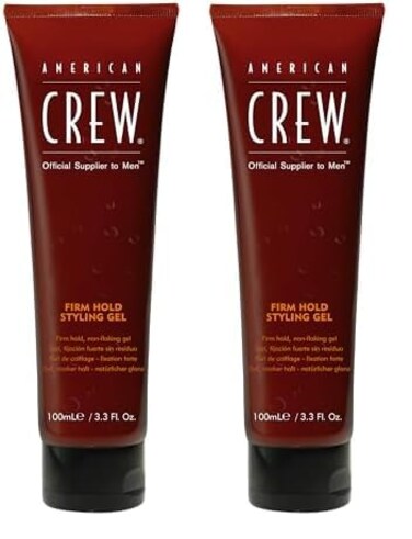 AMERICAN CREW Men's Hair Gel, Firm Hold, Non-Flaking Styling Gel, 3.3 Fl Oz (Pack of 2)