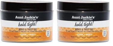 Aunt Jackie's Curls &amp; Coils Biotin + Honey Hold Tight Braid &amp; Twist Gel with Extra Firm Hold, 7.5 oz (Pack of 2)
