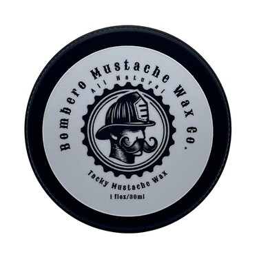 Mustache Wax Tacky hold - Bombero Mustache Wax Co. - Tacky Application, medium/strong hold, restyleable - Most Advanced All Natural Formula Holds up to Hard Work and Exercise - 1OZ tin (Unscented)