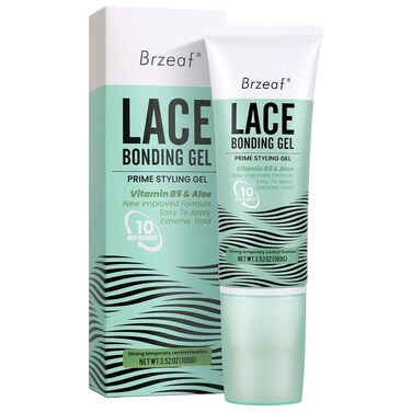 Brzeaf Extreme Hold Lace Gelly(100g), Lace Bonding Gel &amp; Lace Glue &amp; Wig Glue, 10 Hold Intensity &amp; Skin-Friendly Formula, New Brush Head Design, Wonder Bond Holding Gel, Waterproof