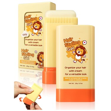 Hair Styling Gel for Kids, Children's Hair Wax Stick - Built-in Comb 2-in-1 Hair Finishing Stick, Natural Ingredients Refreshing and Non-Greasy, Easy to Styling, 0.71oz