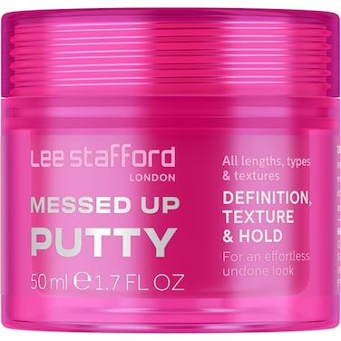 Lee Stafford Hair Styling Pomade   Messed Up Putty - Lighweight, Pliable Shaping Wax Paste, All Lengths, Firm Hold for Texturizing &amp; Definition, Flyaway Tamer, Smoothing Slick Back, Men &amp; Women