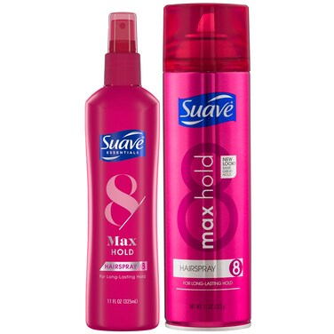 Suave Hairspray, Max Hold Bundle &ndash; Unscented Hairspray + Scented Non-Aerosol Hair Spray, 11 Oz Ea (2 Piece Set)