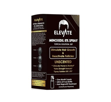 Elevate Hair Regrowth Treatment 5% Minoxidil Spray Clinically Proven Formula for Hair Loss and Growth Unscented Topical Spray for Thinning