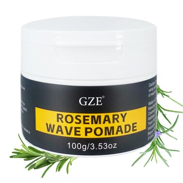 Vemofoper GZE rosemary wave pomade 360 Waves Hair Cream, Waves Grease for Men, Strong Hold, 360 Wave Training Wave Butter for Layered Waves, Moisture, Control and Silky Shine, Black