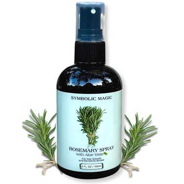 Symbolic Magic Rosemary Spray - for Hair Growth, Oil Serum for Natural Scalp Regrowth, Essential Oils for Strengthening Locs, Itchy Scalp, and Hair Loss Treatment with Aloe Vera, 4oz